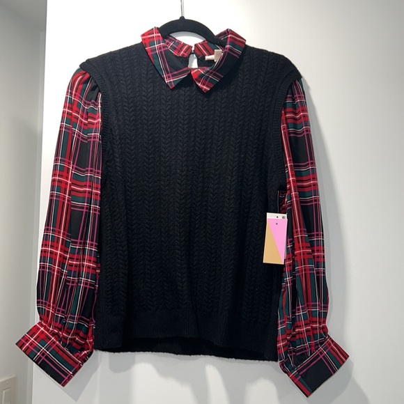 NWT Riley & Rae Cable Knit 2-For-1 Pullover Sweater - Picture 4 of 11